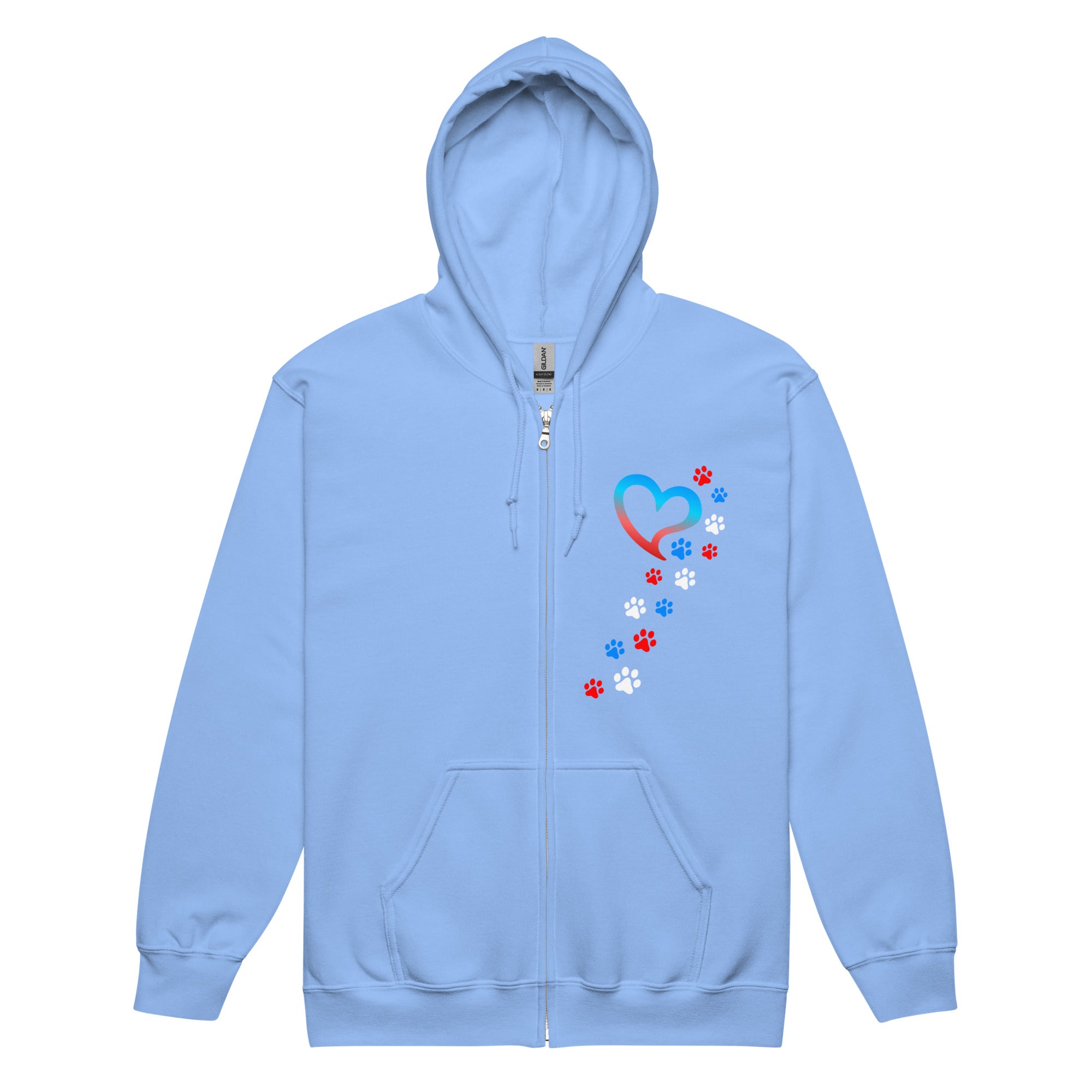 Premium Americana Paws To My Heart Zip Hoodie - Ultimate Comfort & Style