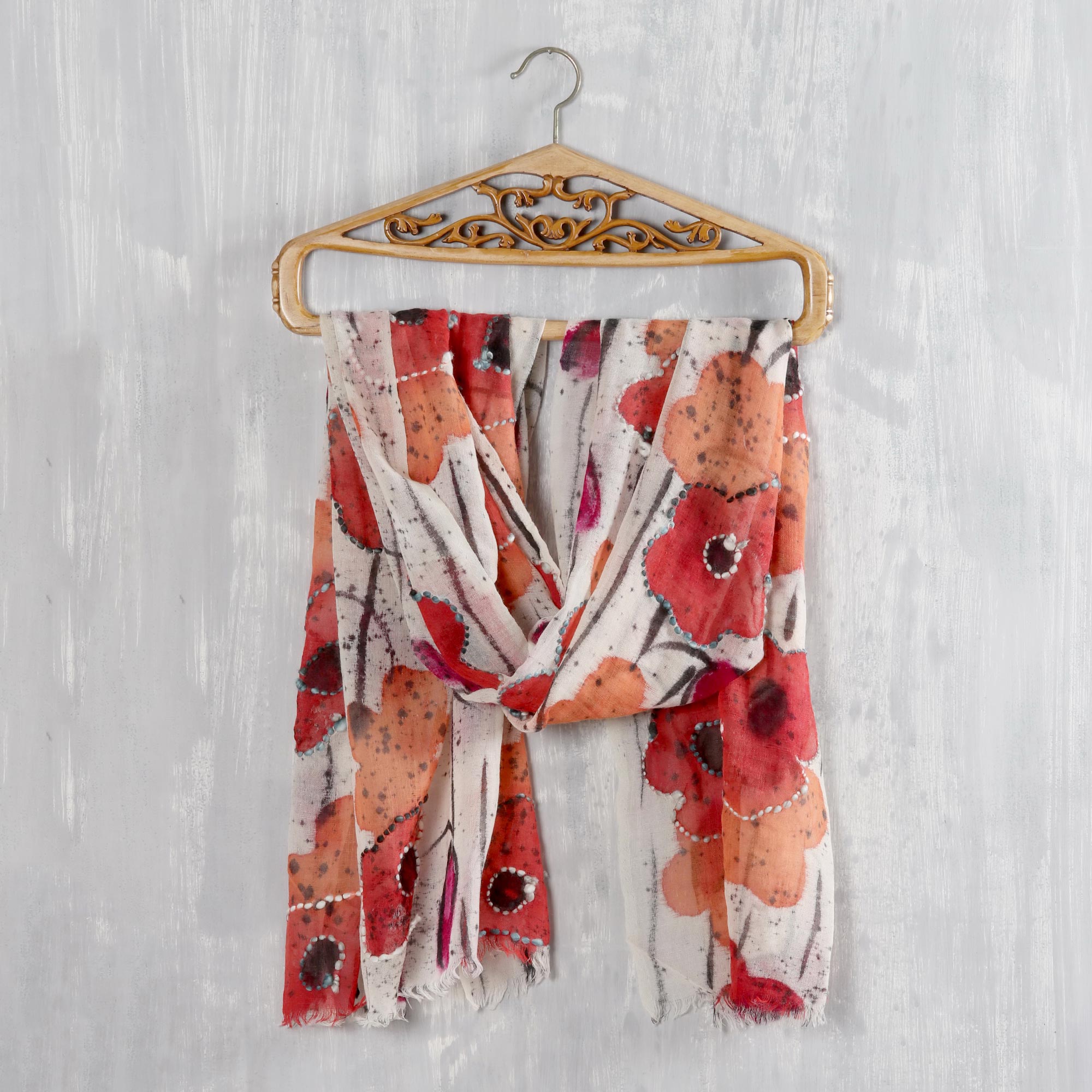 Premium Morning Allure Floral Wool Shawl - Handcrafted in India