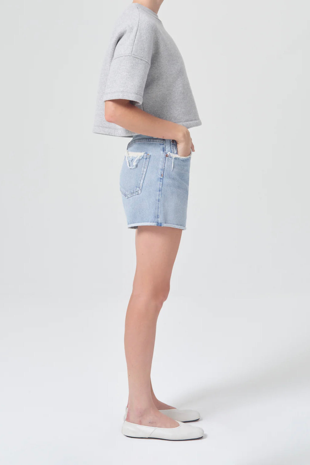 AGOLDE Premium Dee Short in Hazard - Ultimate Vintage Denim