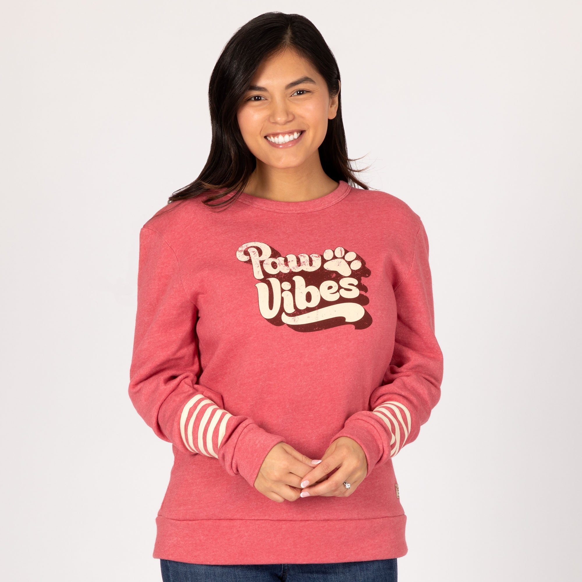 Premium Paw Vibes Vintage Crew Neck Sweatshirt