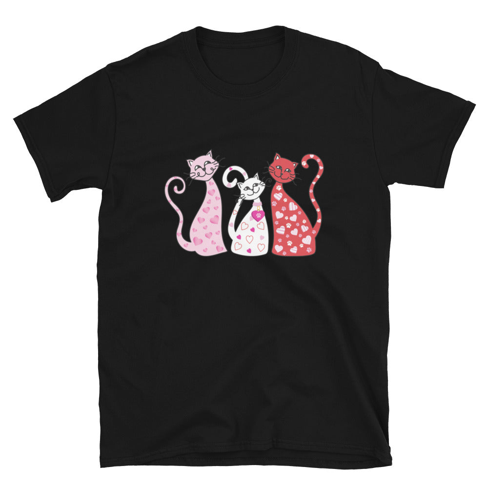 Premium Whimsy Valentine Cats Tee - Soft Cotton T-Shirt