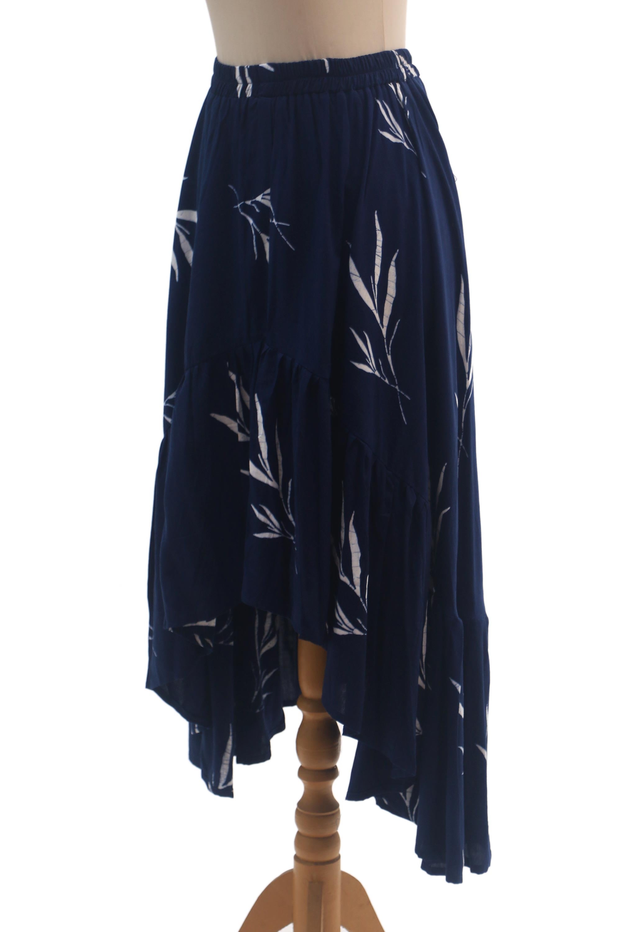 Premium Midnight Fall Batik Rayon Skirt - Handcrafted Elegance from Bali