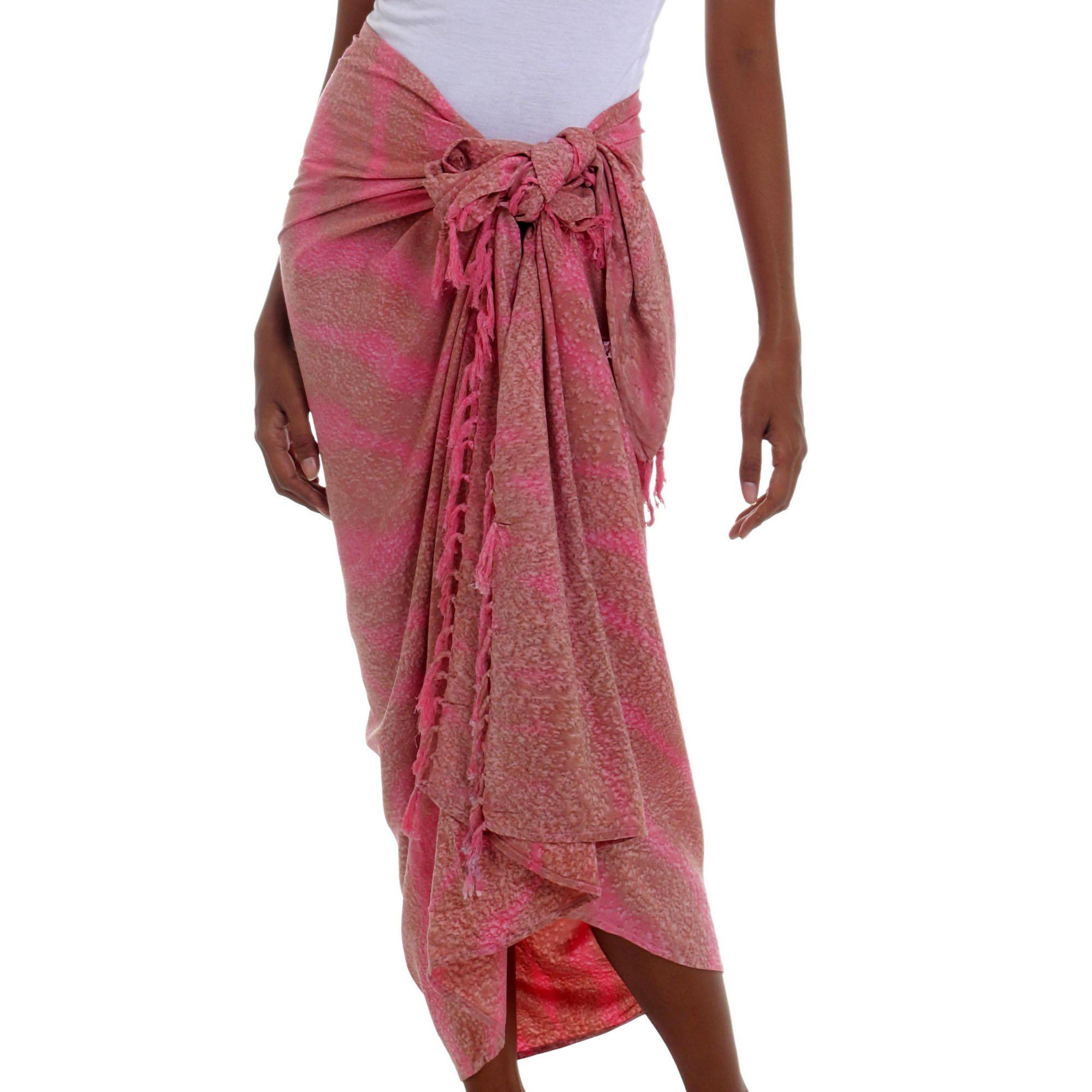 Premium Pink Batik Swimsuit Cover Up - Ultimate Beach Style