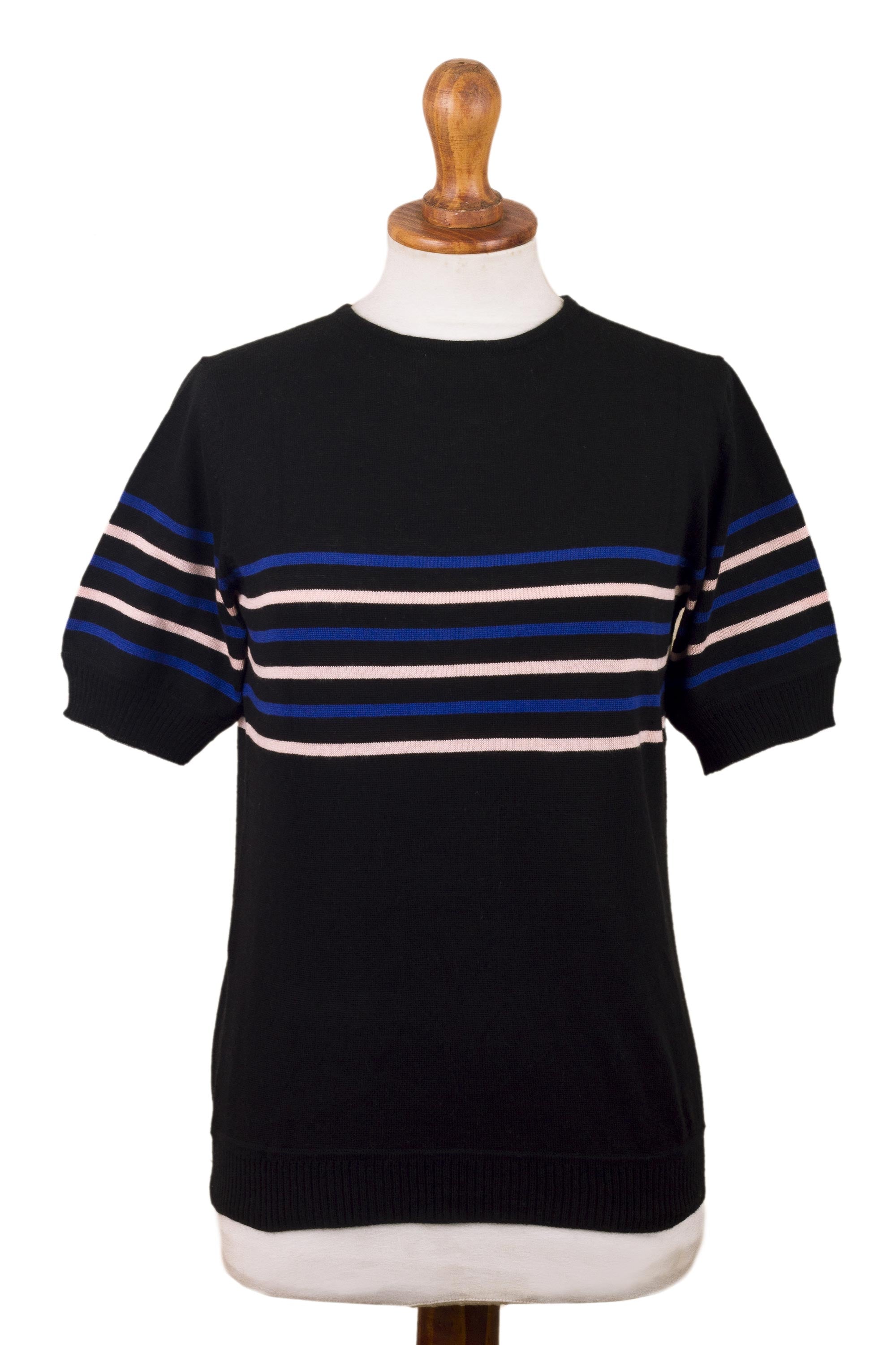 Premium Striped Cotton-Viscose Pullover