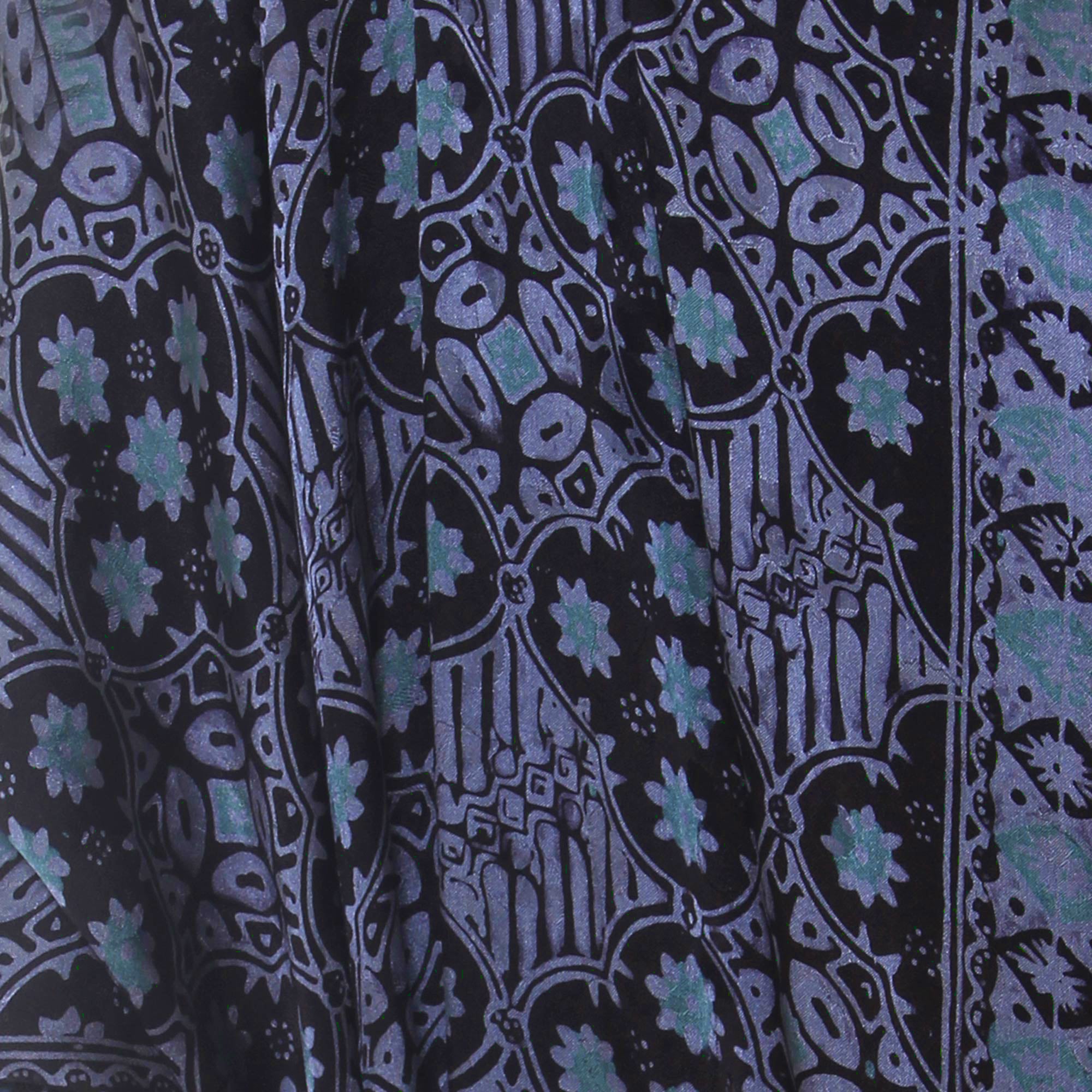 Premium Blue Java Batik Silk Shawl - Handcrafted Elegance