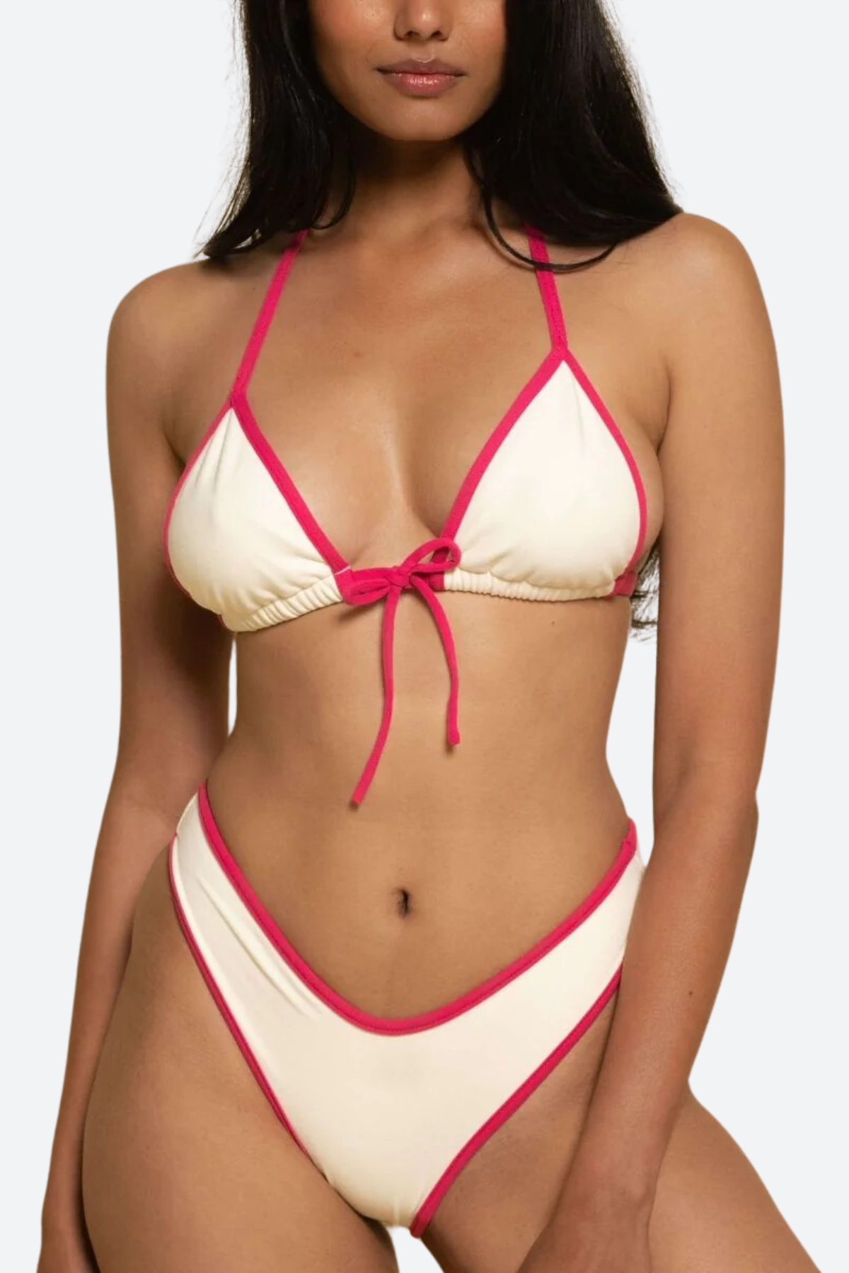 Premium Montce Lulu Bikini Bottom - Cream X Raspberry | Ultimate Fit & Style