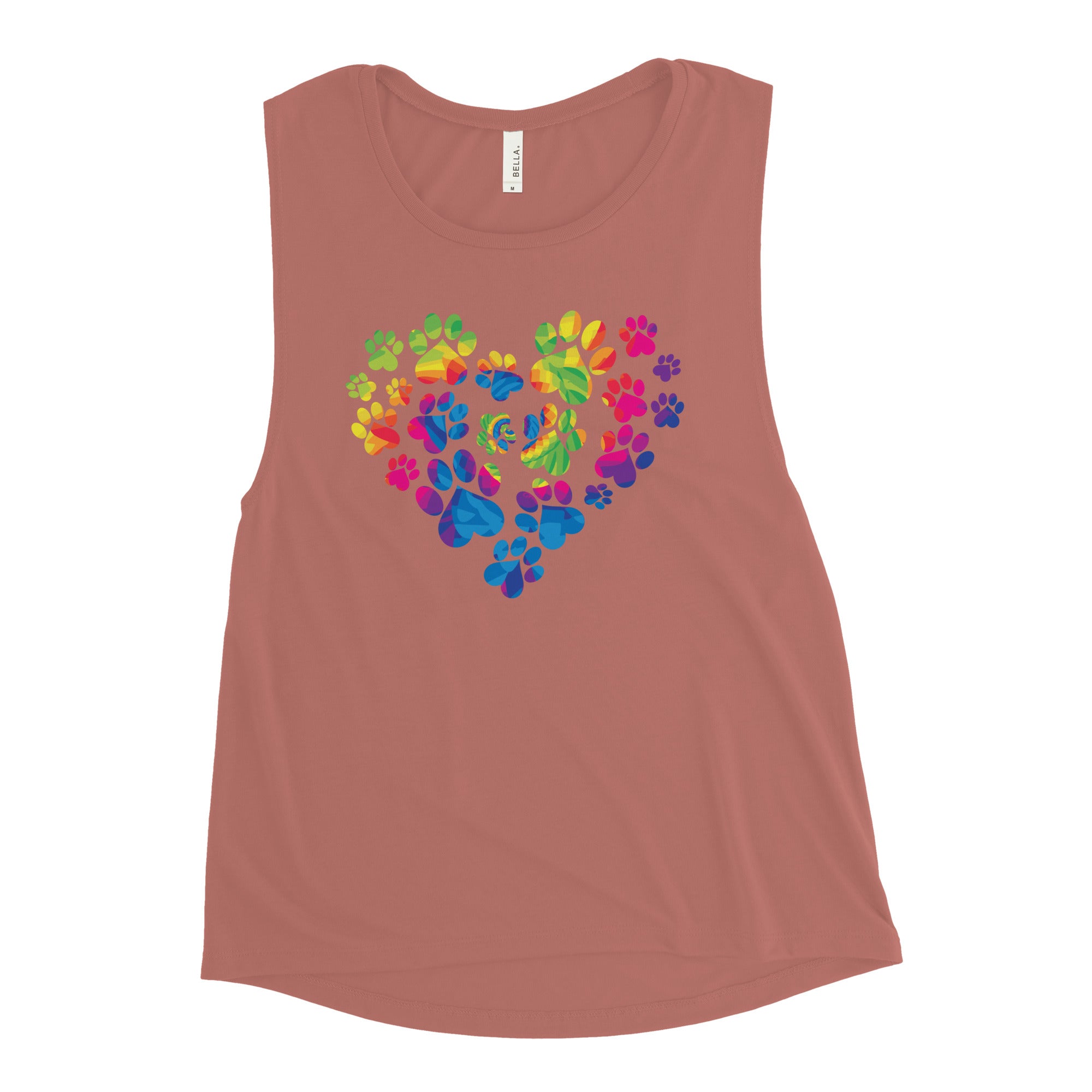 Premium Anniversary Paw Print Love Women's Athletic Tank