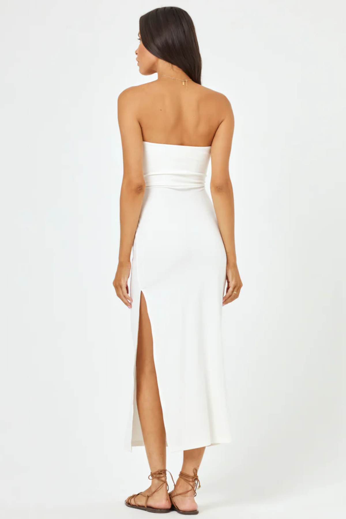 Premium Kierra Dress - Cream | Elegant Midi Dress with Cut-Out Detail