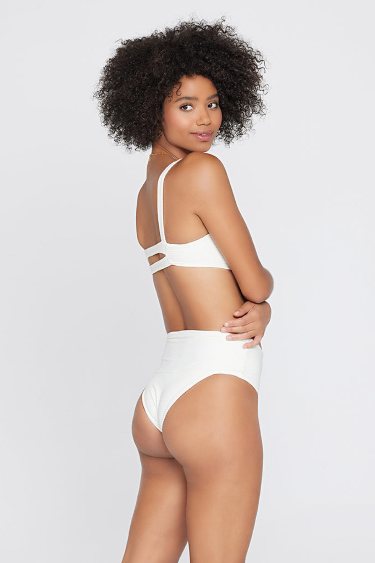 Premium L*Space Desi High-Waist Bikini Bottom - Eco Chic Collection