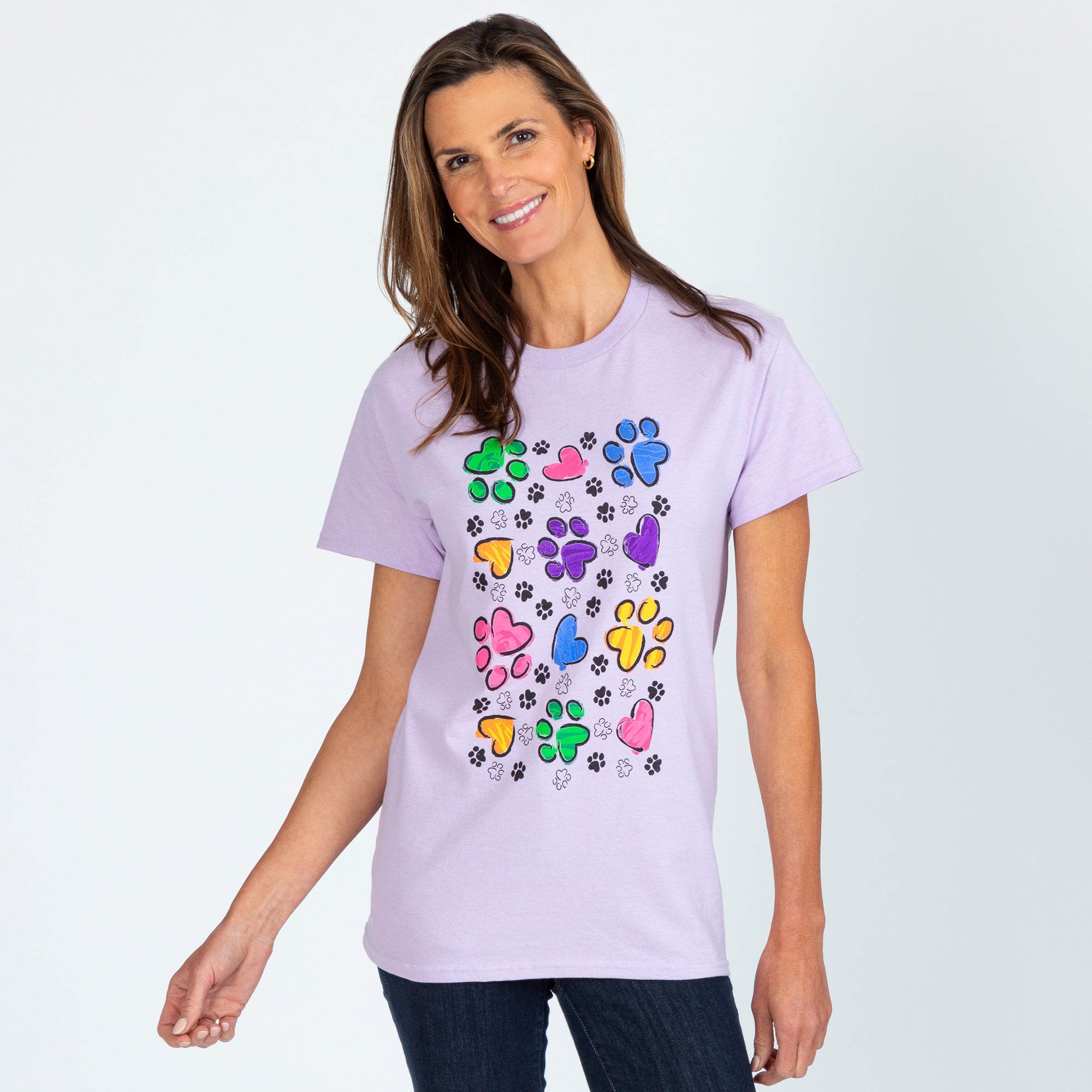 Premium Paws & Hearts Splatter T-Shirt - Ultimate Casual Wear