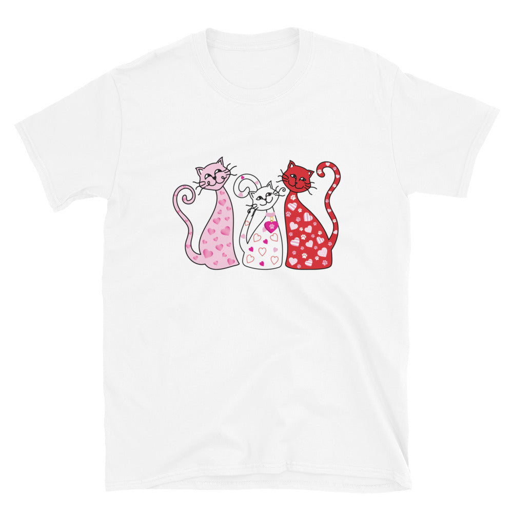 Premium Whimsy Valentine Cats Tee - Soft Cotton T-Shirt