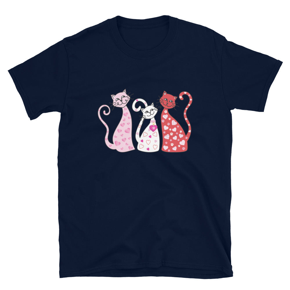 Premium Whimsy Valentine Cats Tee - Soft Cotton T-Shirt