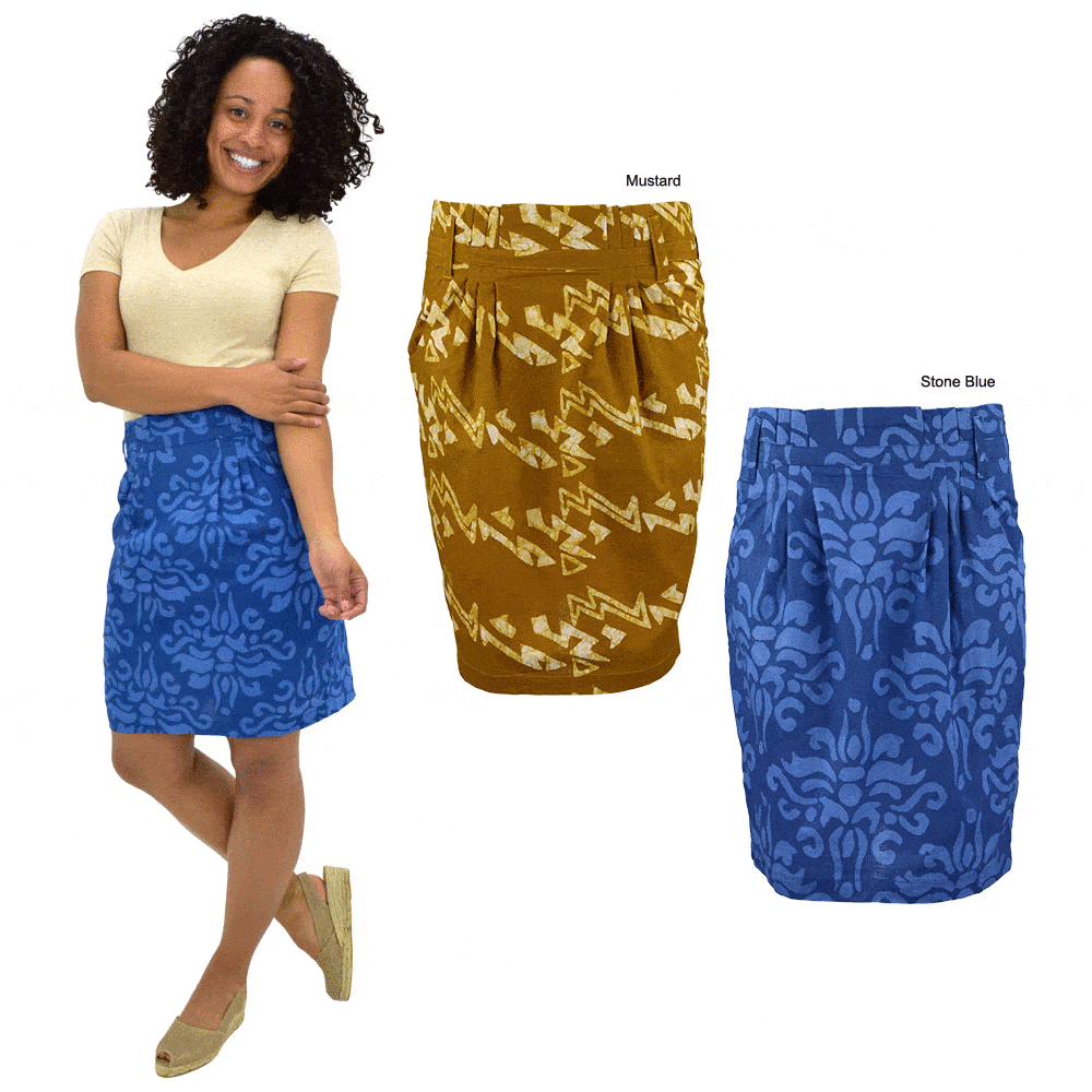 Premium Batik Pleated Skirt - Handmade in Ghana