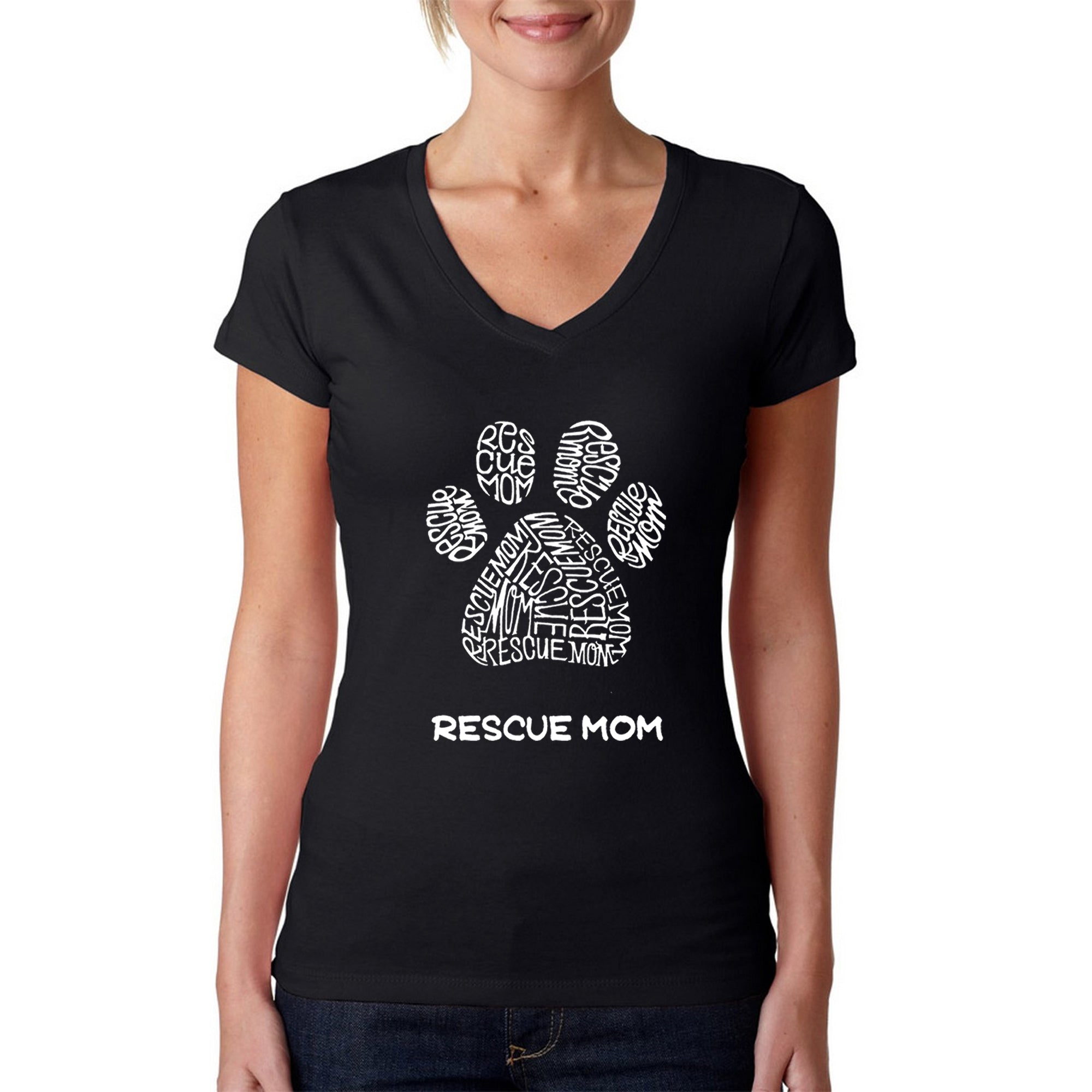 Ultimate Rescue Mom - Premium Women's V-Neck Word Art Tee