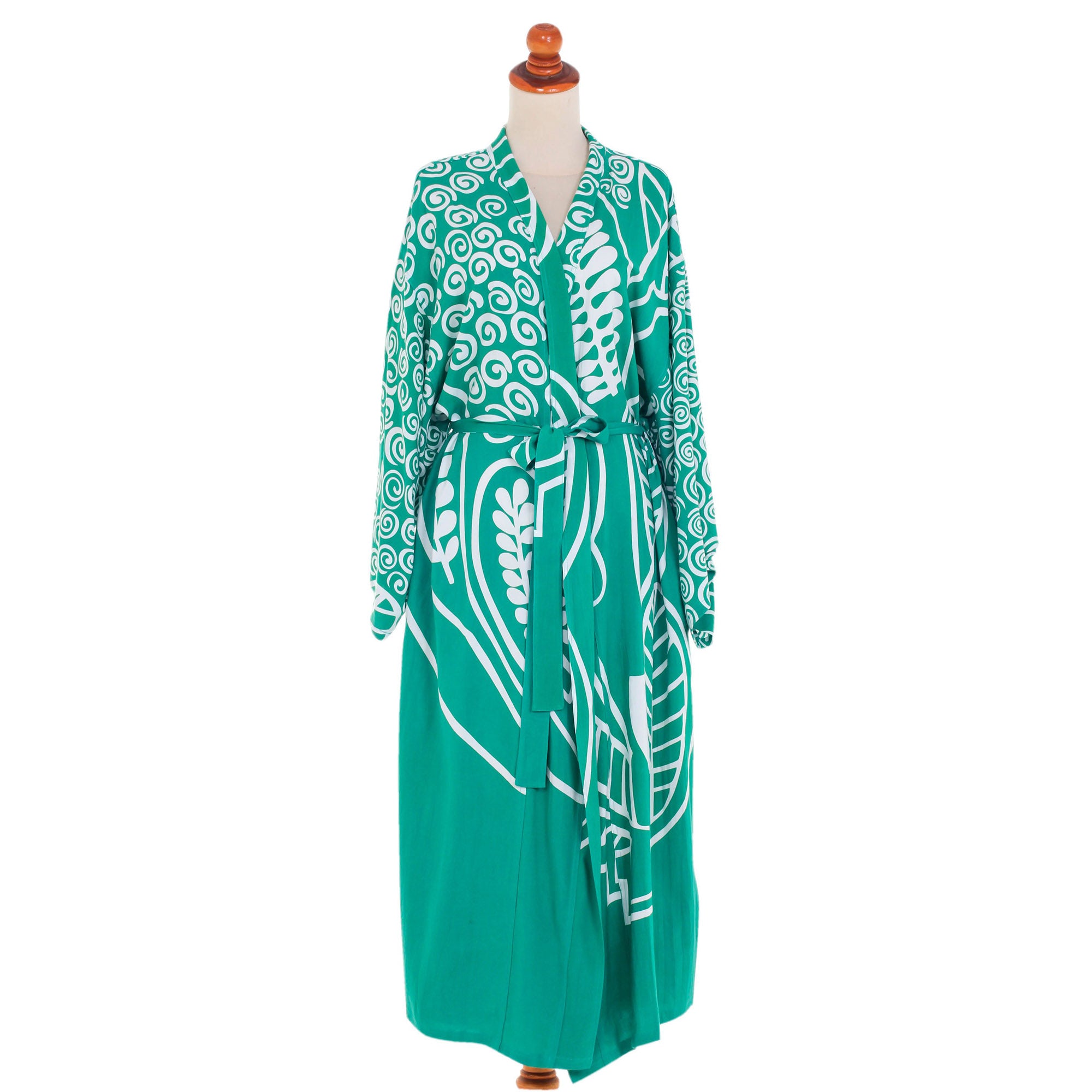 Premium Bali Breeze Green Rayon Robe - Ultimate Comfort & Style