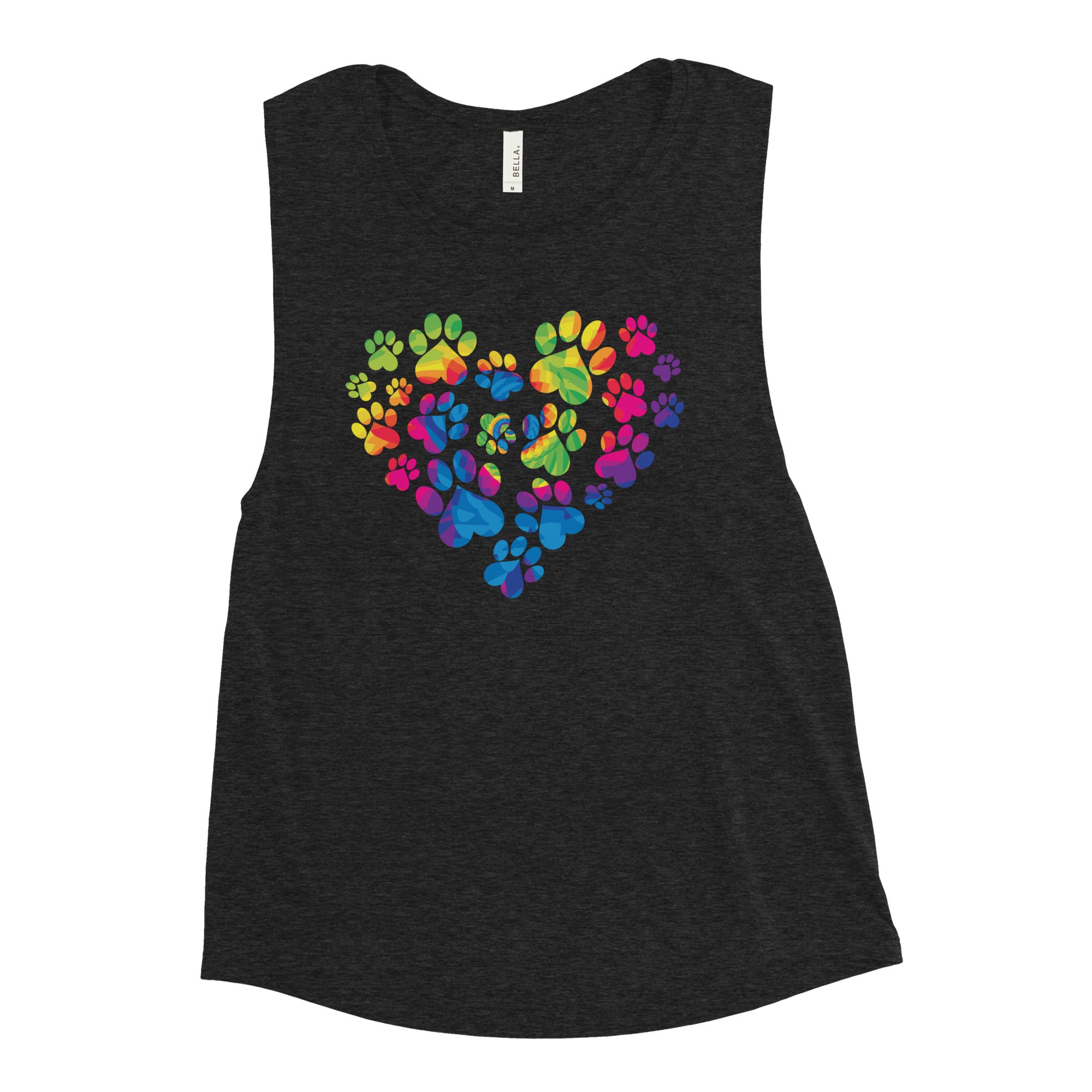 Premium Anniversary Paw Print Love Women's Athletic Tank