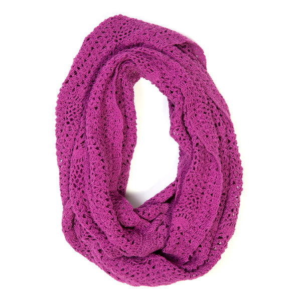 Premium Lucia Crochet Infinity Scarf - Ultimate Comfort in Deep Berry