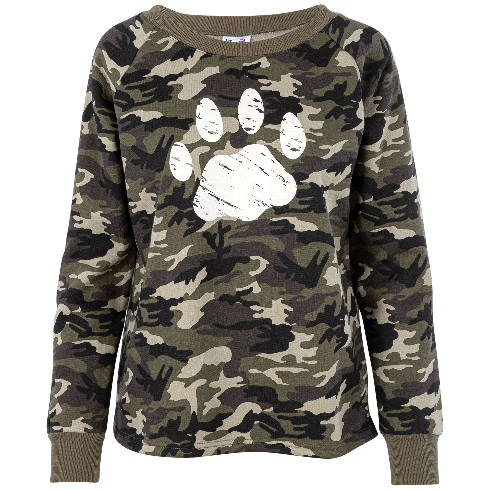 Premium Distressed Paw Camo Sweatshirt - Ultimate Comfort for Animal Lovers