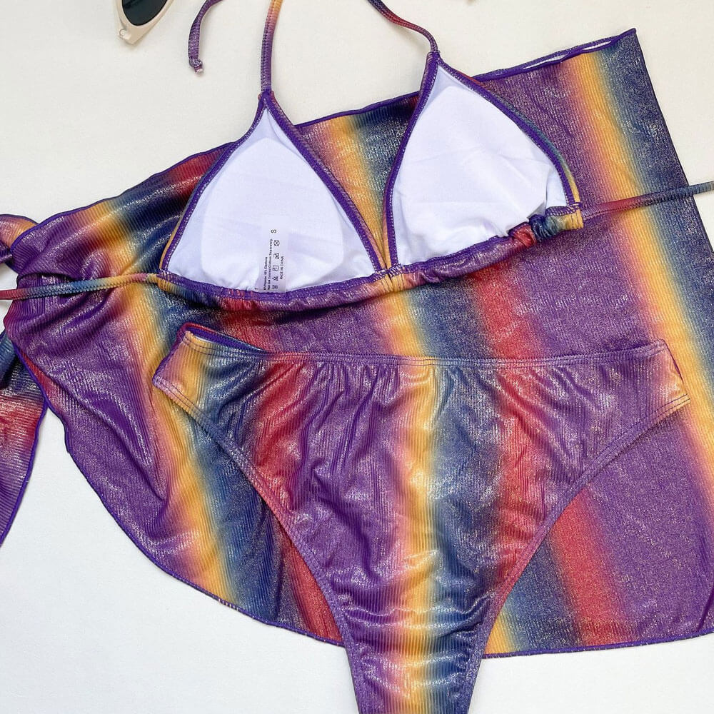 Ultimate Iridescent Wrap Bikini Set - Brazilian Style High-Cut Swimwear