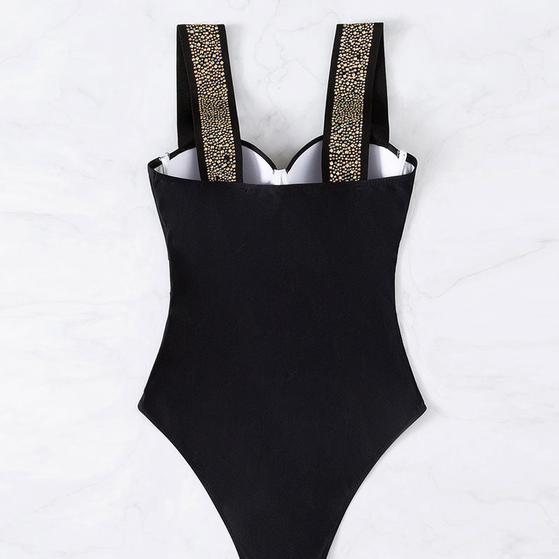 Ultimate Shimmery Crystal Sweetheart One-Piece Swimsuit