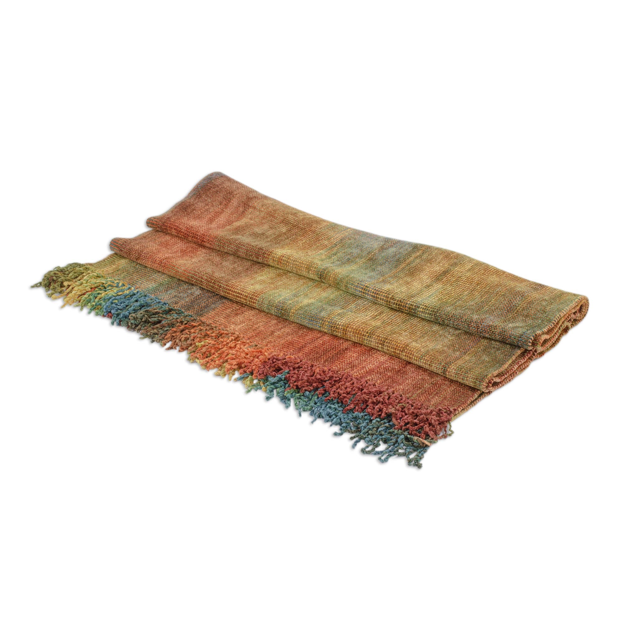 Premium Tropical Volcano Bamboo Chenille Wrap - Handmade Fair Trade Shawl