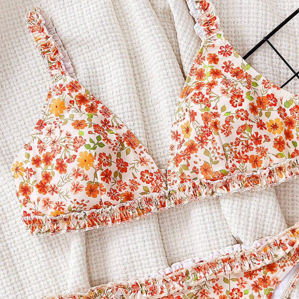 Premium Vibrant Floral Print Brazilian Bikini Set