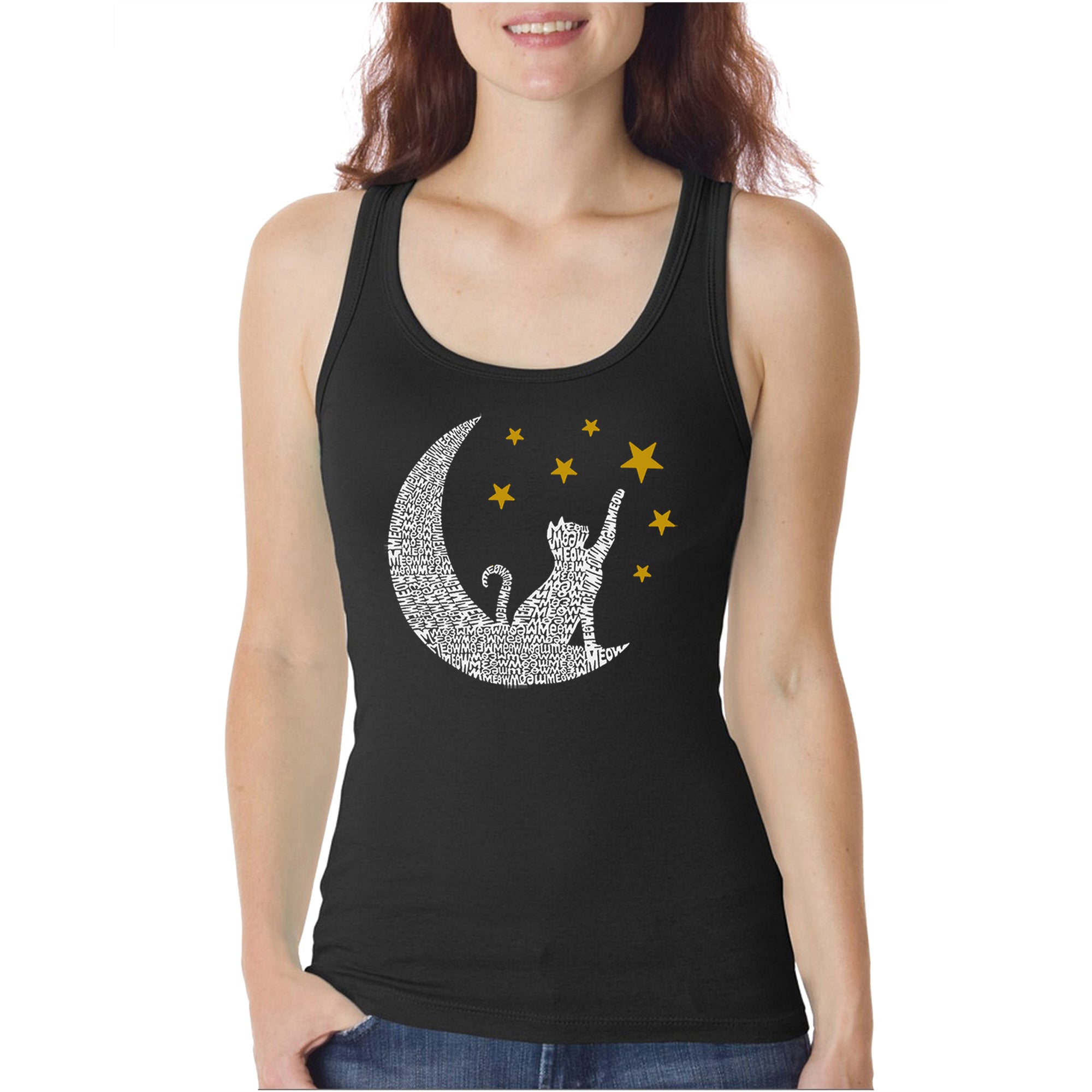 Premium Cat Moon - Women's Word Art Tank Top | Ultimate Comfort & Style