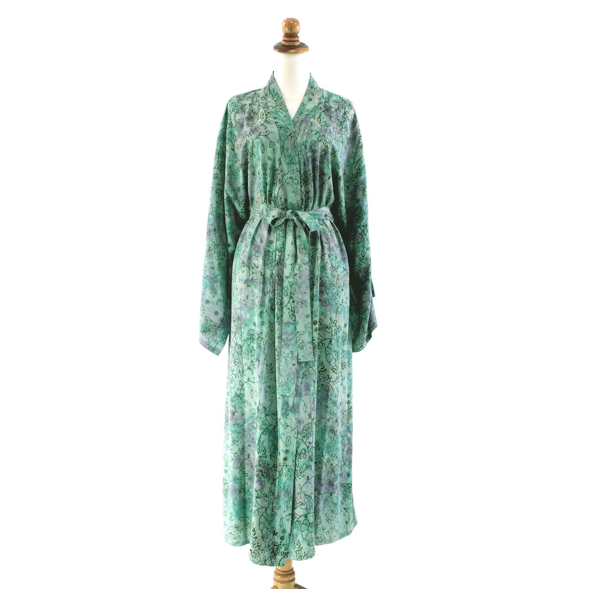 Premium Misty Javanese Forest Batik Robe - Ultimate Comfort & Style