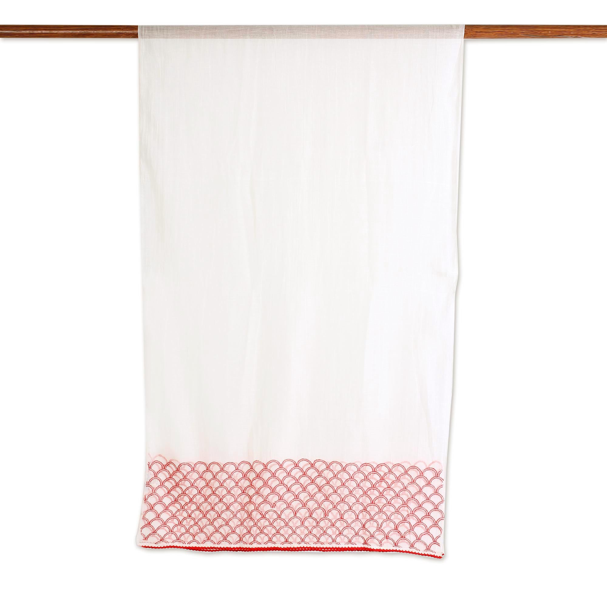 Premium Strawberry Picnic Shawl - Cotton & Silk Blend with Handcrafted Chikan Embroidery