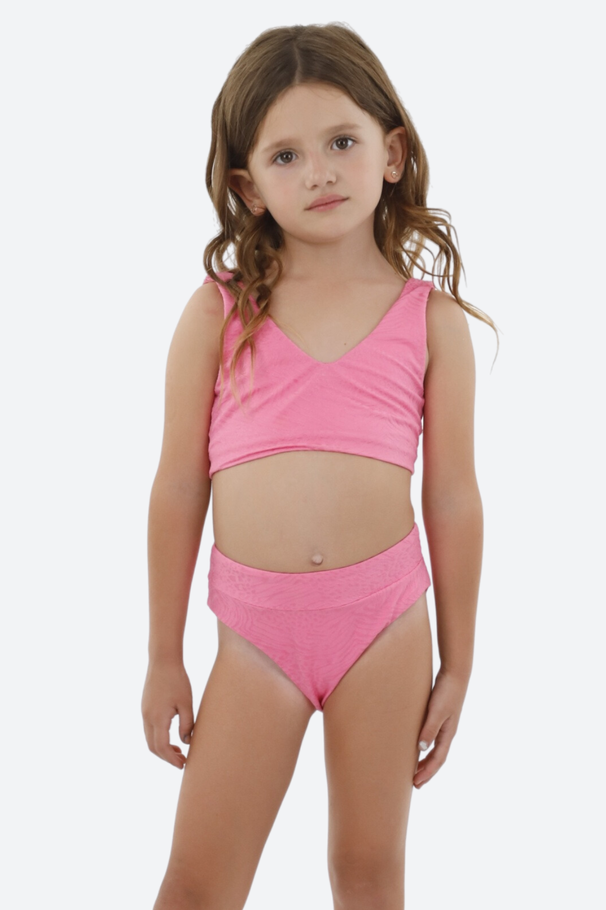 Premium Malai Textured Positano Jazz Kid Set - Sunny Pink