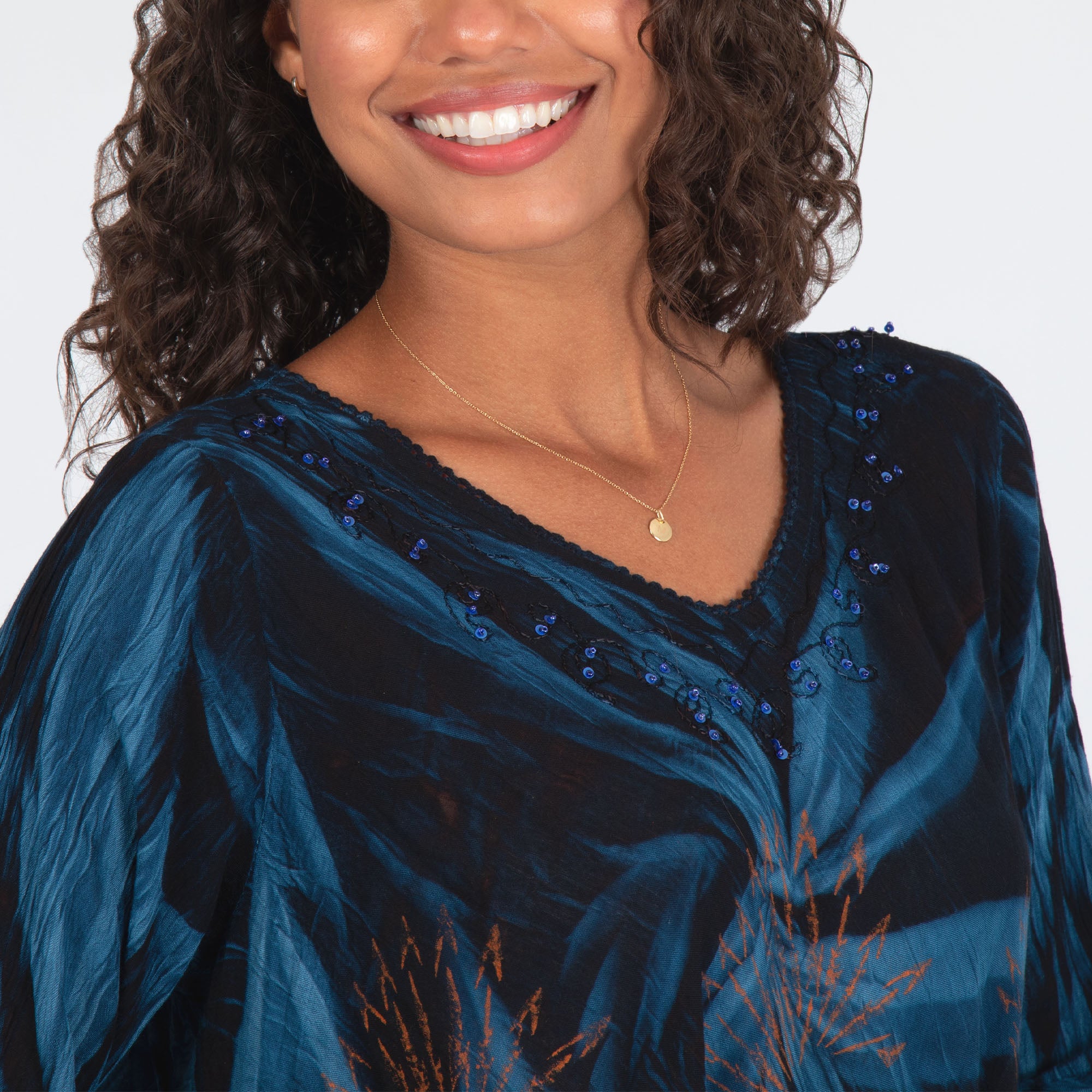 Premium Morning Glory Embroidered Tunic