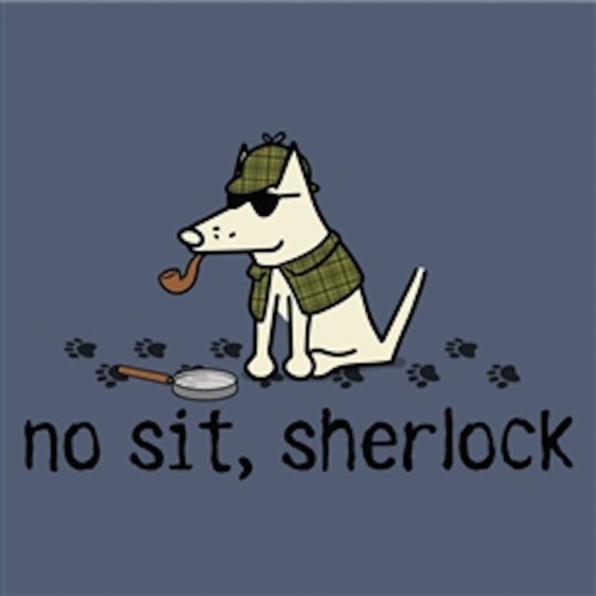 Premium Teddy the Dog 'No Sit Sherlock' Graphic Tee