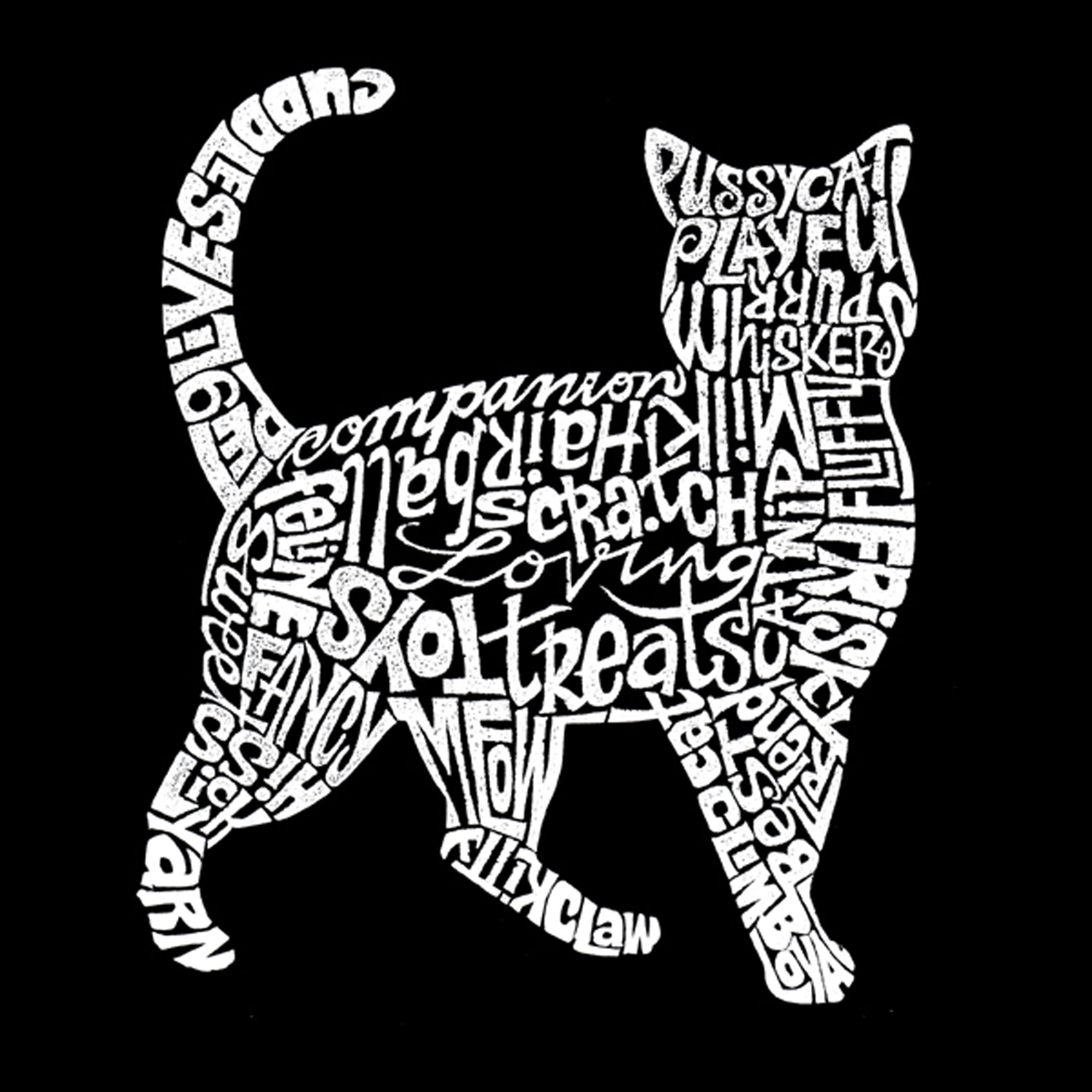 Premium Cat Lover's Word Art T-Shirt for Women