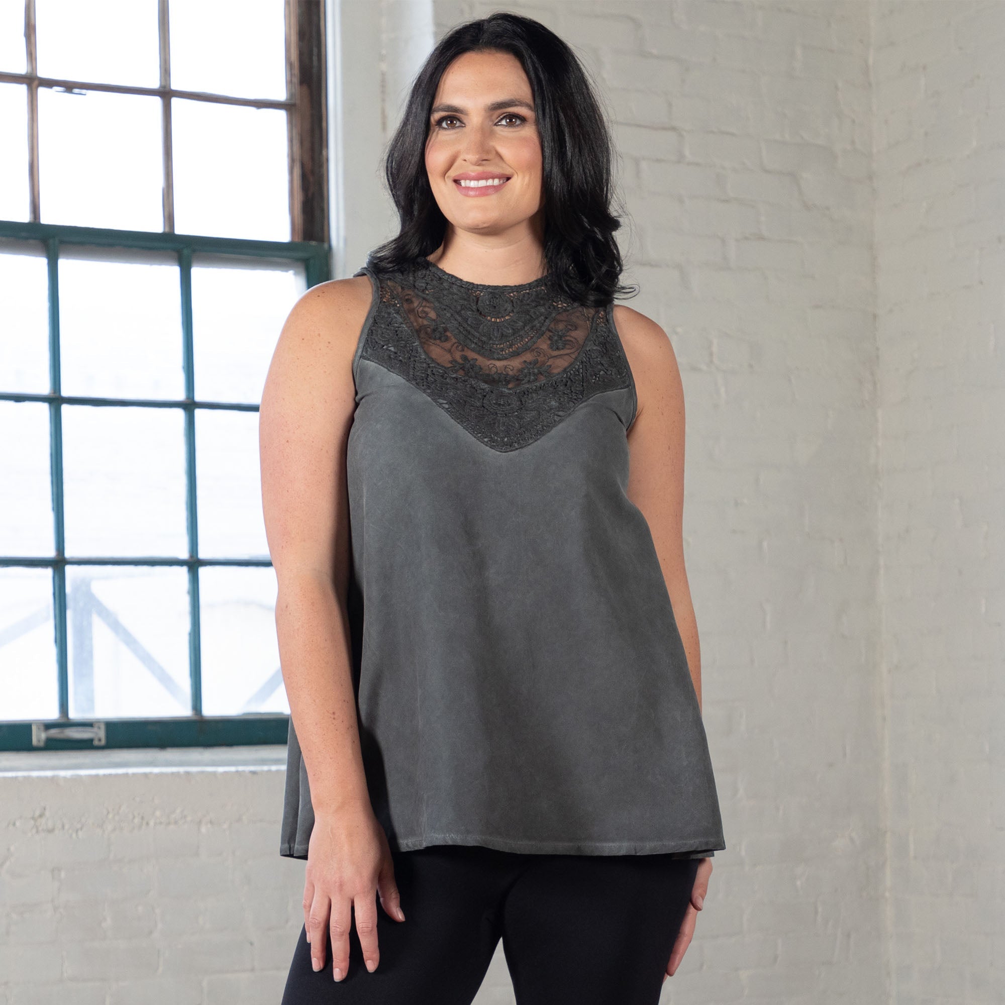 Premium Lace Front Sleeveless Blouse - Ultimate Everyday Elegance