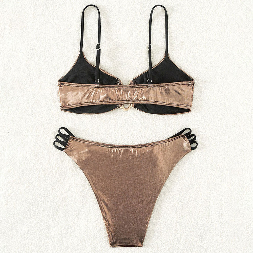 Ultimate Metallic Glamour U-Wire Bralette & Cheeky Bikini Set