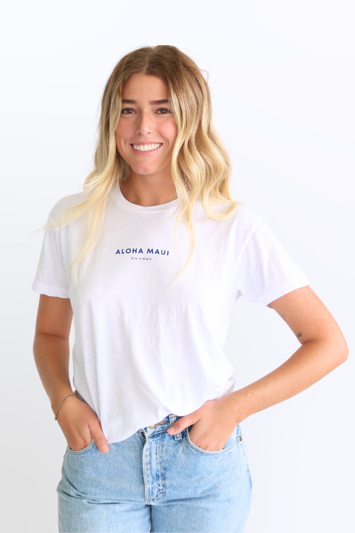 Premium Bikinibird Aloha Maui Tee - Ultimate Comfort in White