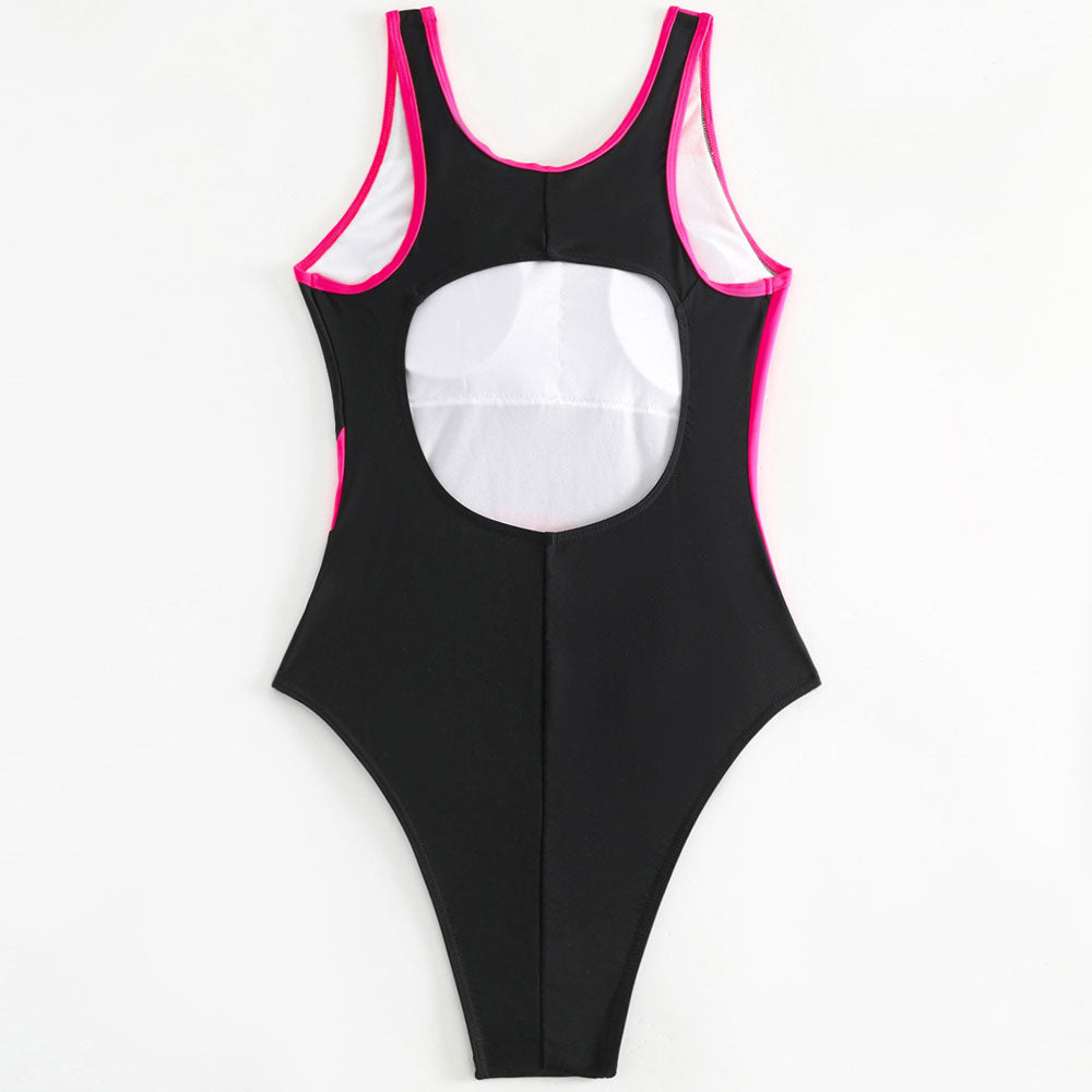 Ultimate Athletic High-Leg Color Block One-Piece Swimsuit