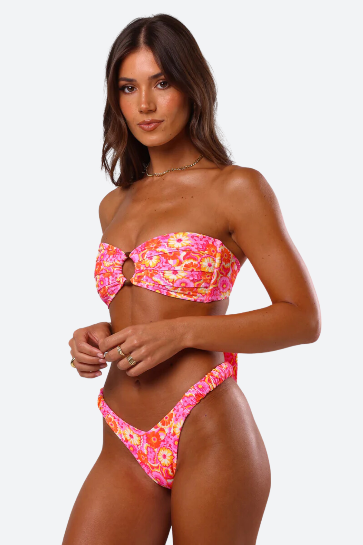 Kulani Kinis Retro Y Thong Bikini Bottom - Ultimate Brazilian Cut in Sugar Rush