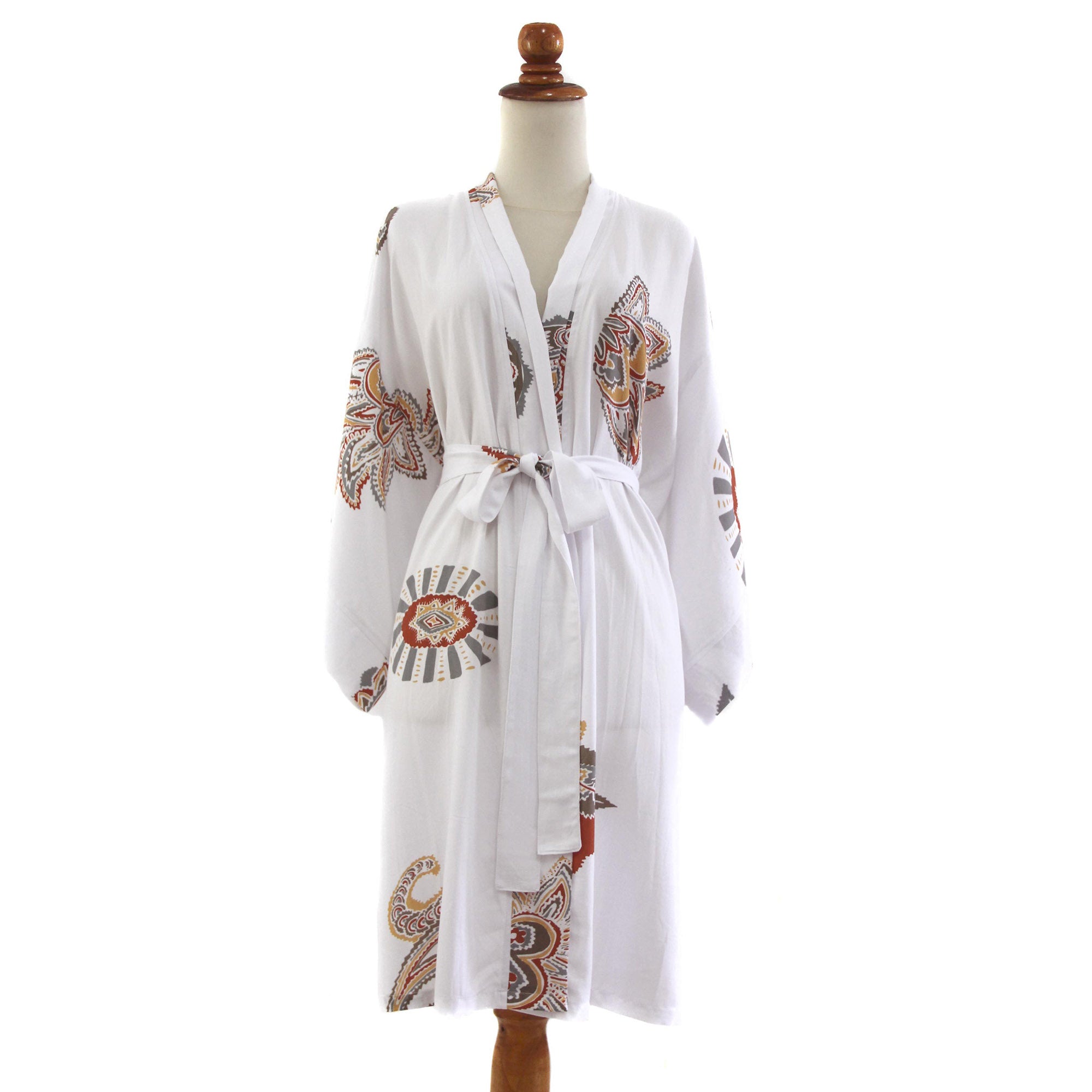 Premium Bali Vignette Multicolored Rayon Robe - Upgrade Your Style