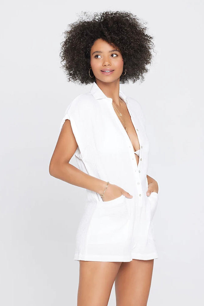 L*Space Premium Mika Romper - Ultimate Summer Staple in White