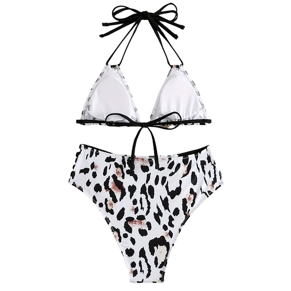 Ultimate Leopard Print Cutout Bikini Set - High Waist & Strappy Design