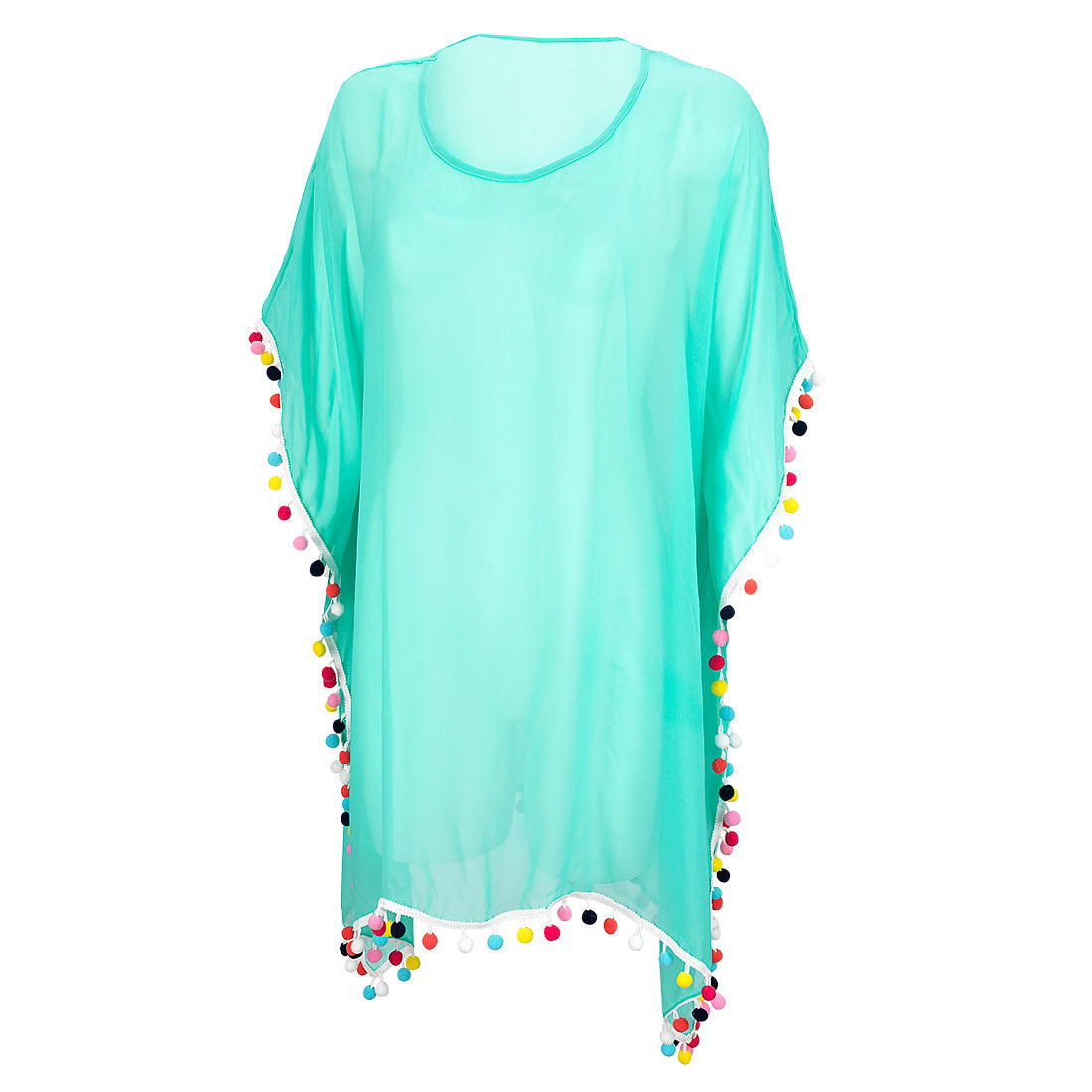 Premium Mint Pom-Tastic Beach Coverup