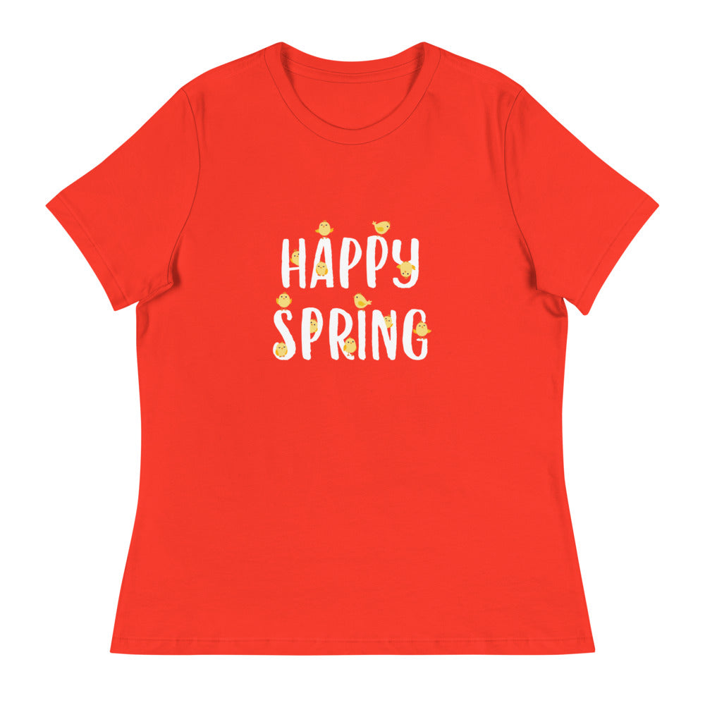 Premium Hello Spring Chicks Women's Relaxed Fit Cotton Tee