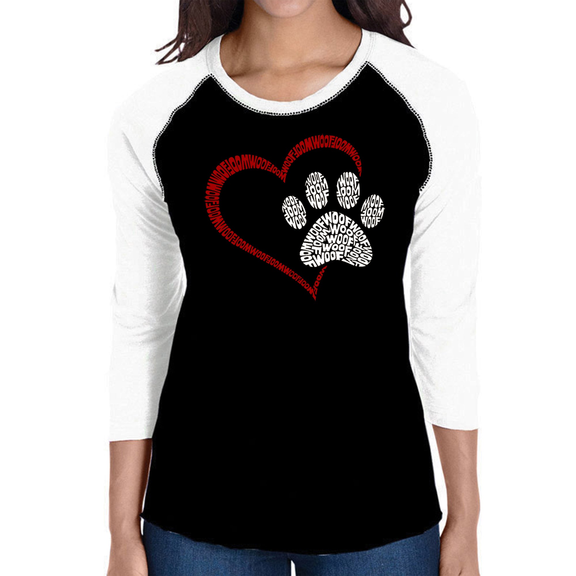 Ultimate Paw Heart - Premium Women's Raglan Word Art Tee