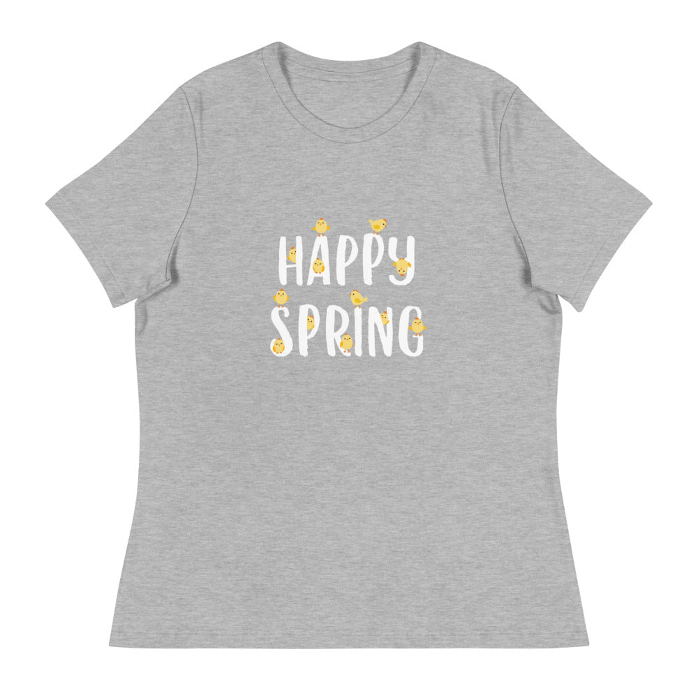 Premium Hello Spring Chicks Women's Relaxed Fit Cotton Tee