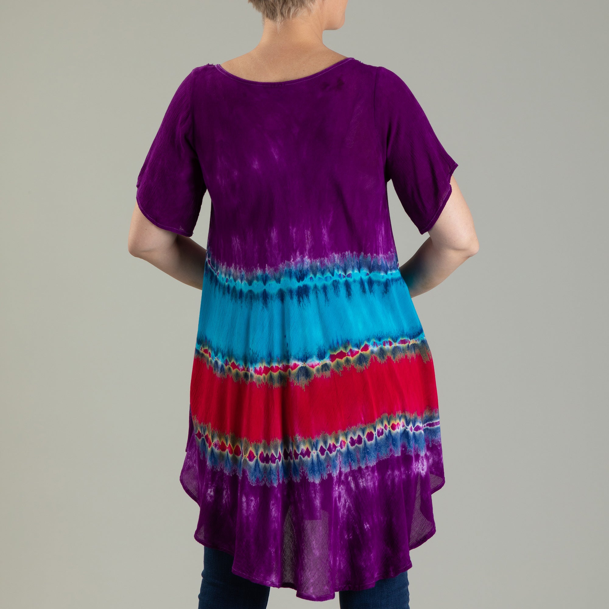 Premium Handcrafted Gem-Layered Short Sleeve Tunic