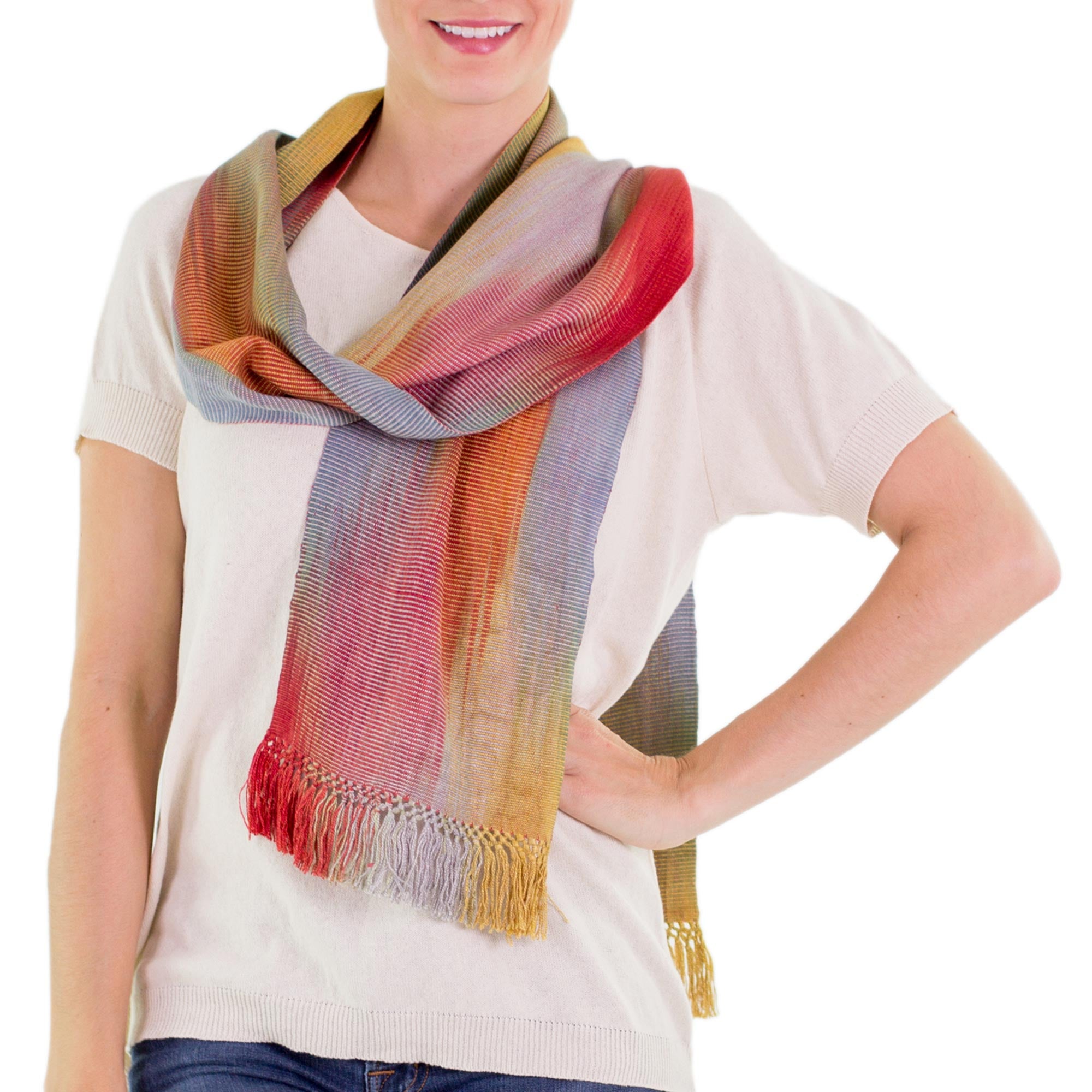 Premium Solola Bamboo Fiber Scarf – Handwoven Elegance