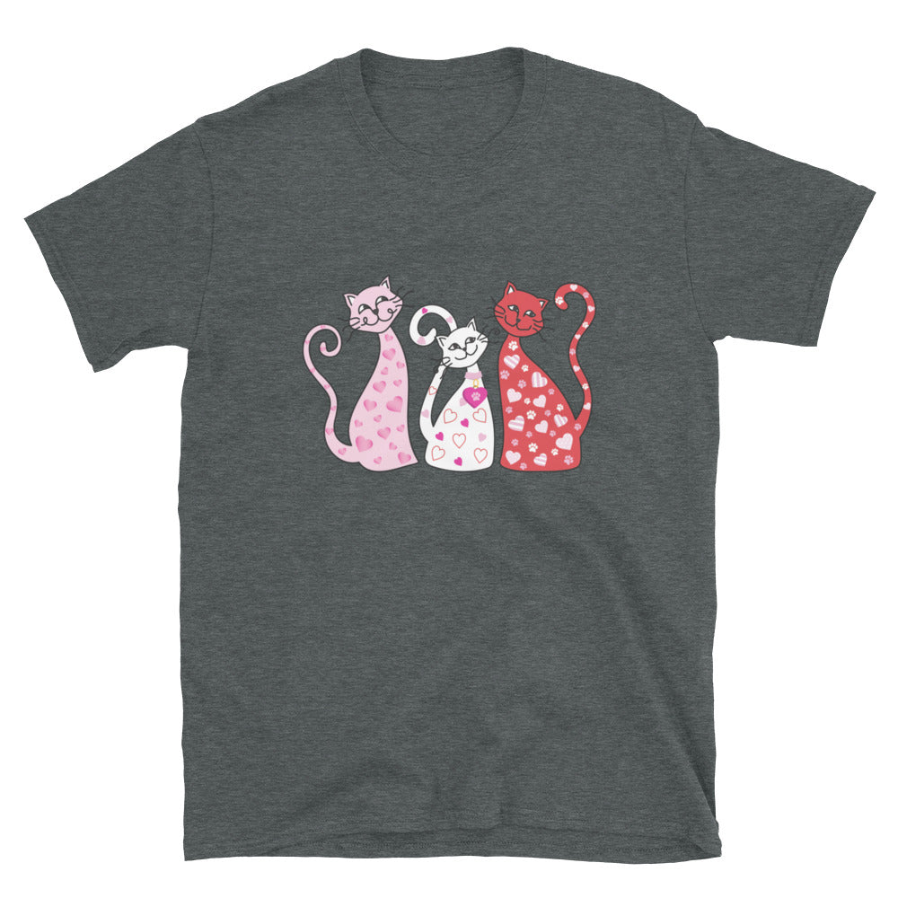 Premium Whimsy Valentine Cats Tee - Soft Cotton T-Shirt