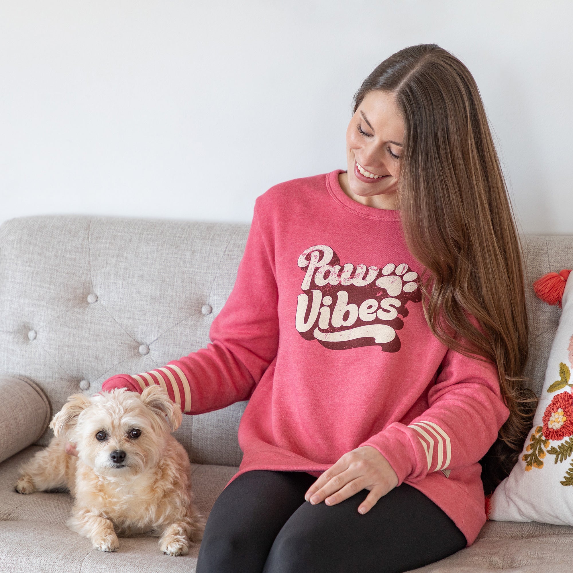 Premium Paw Vibes Vintage Crew Neck Sweatshirt