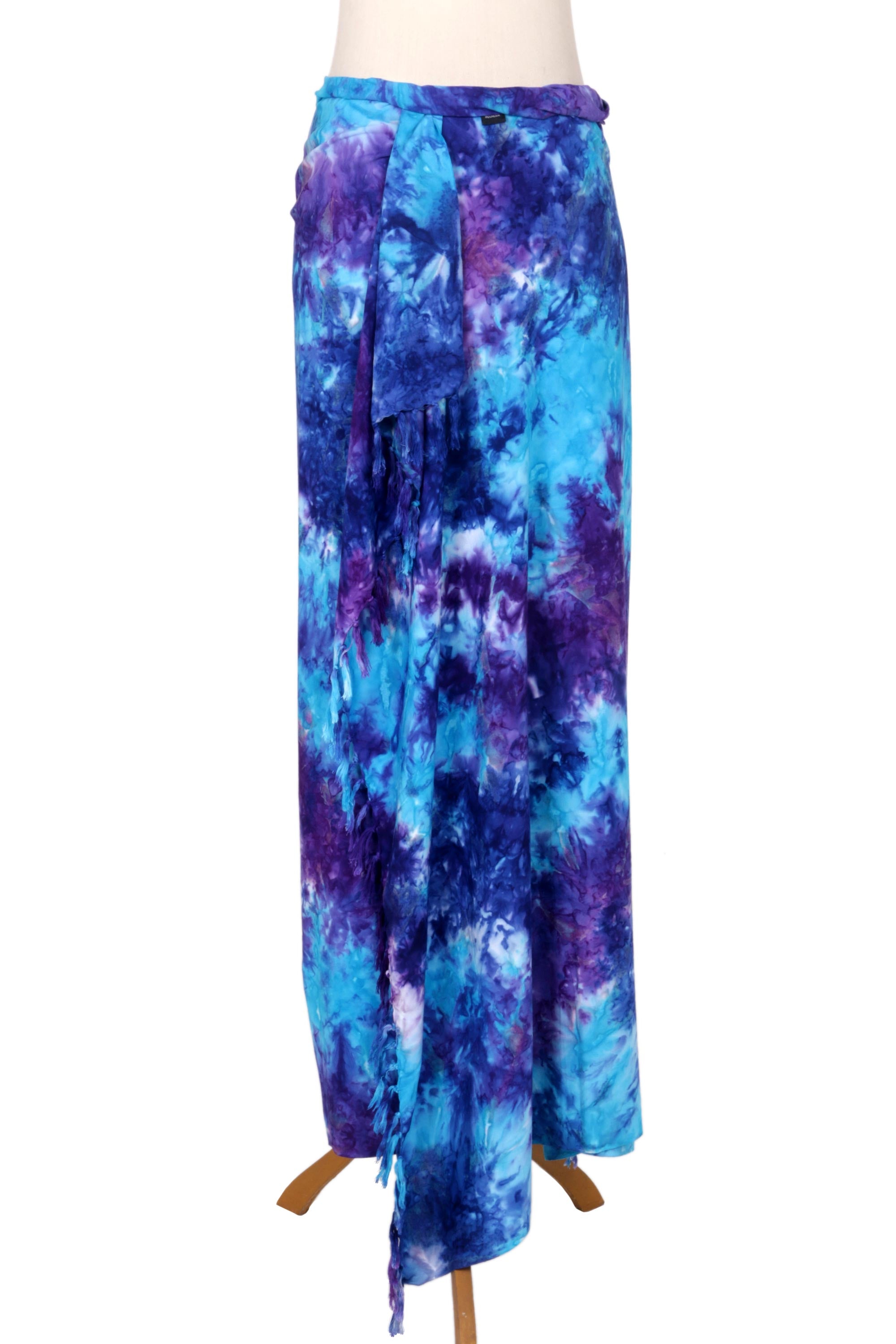 Premium Hand-Dyed Sea Glass Rayon Sarong in Blue & Purple